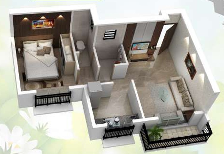 1 BHK floor plan