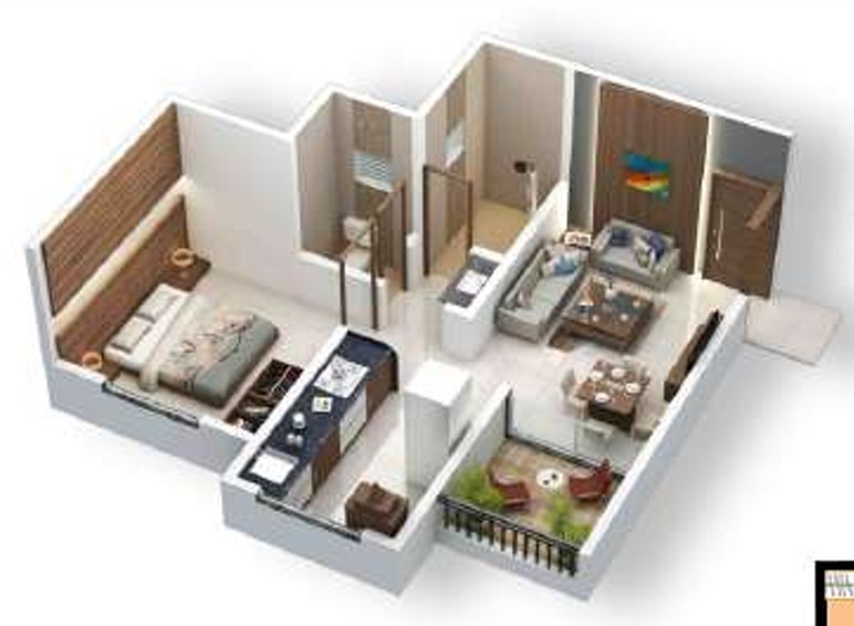 1 BHK floor plan