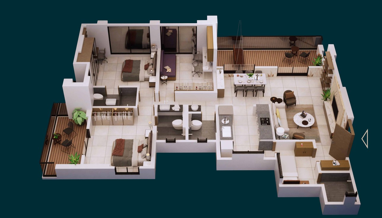 3.5 BHK floor plan