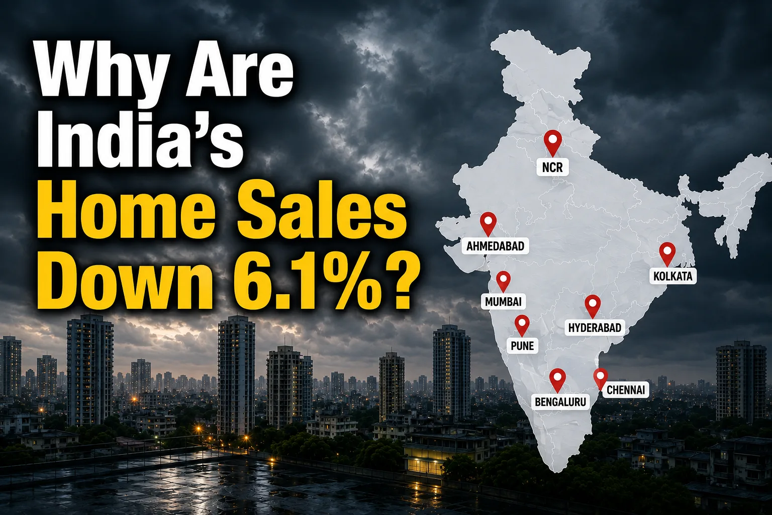 India Housing Sales Q2 2026: 6.1% Drop In Top Cities