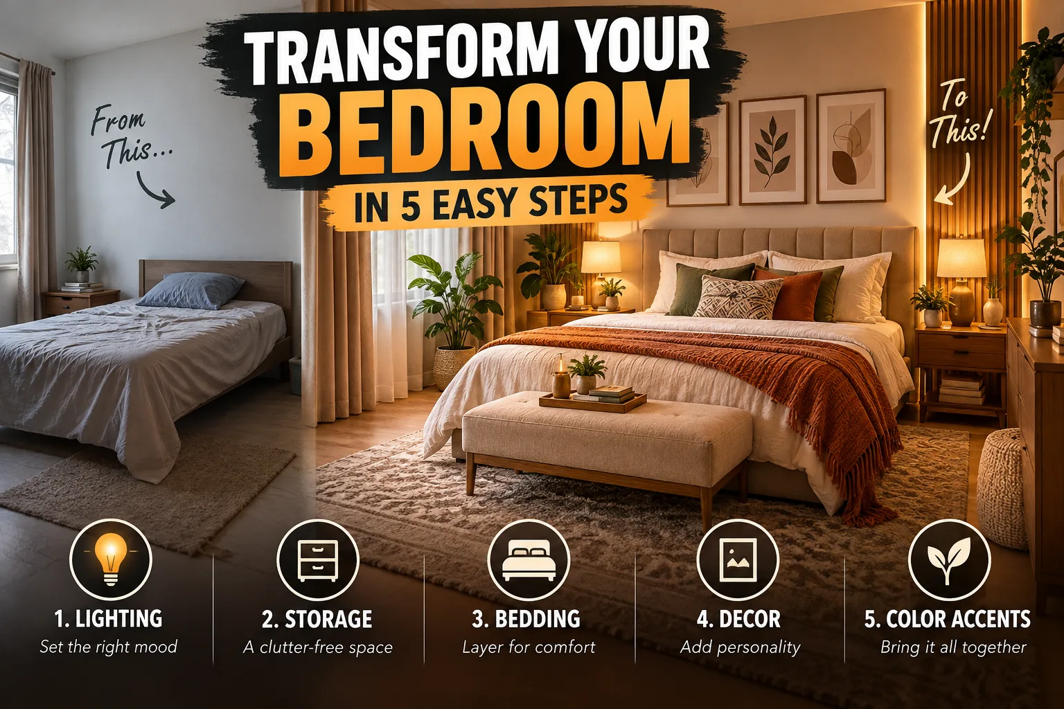 Transform Your Bedroom: 5 Easy Steps To A Calmer Space