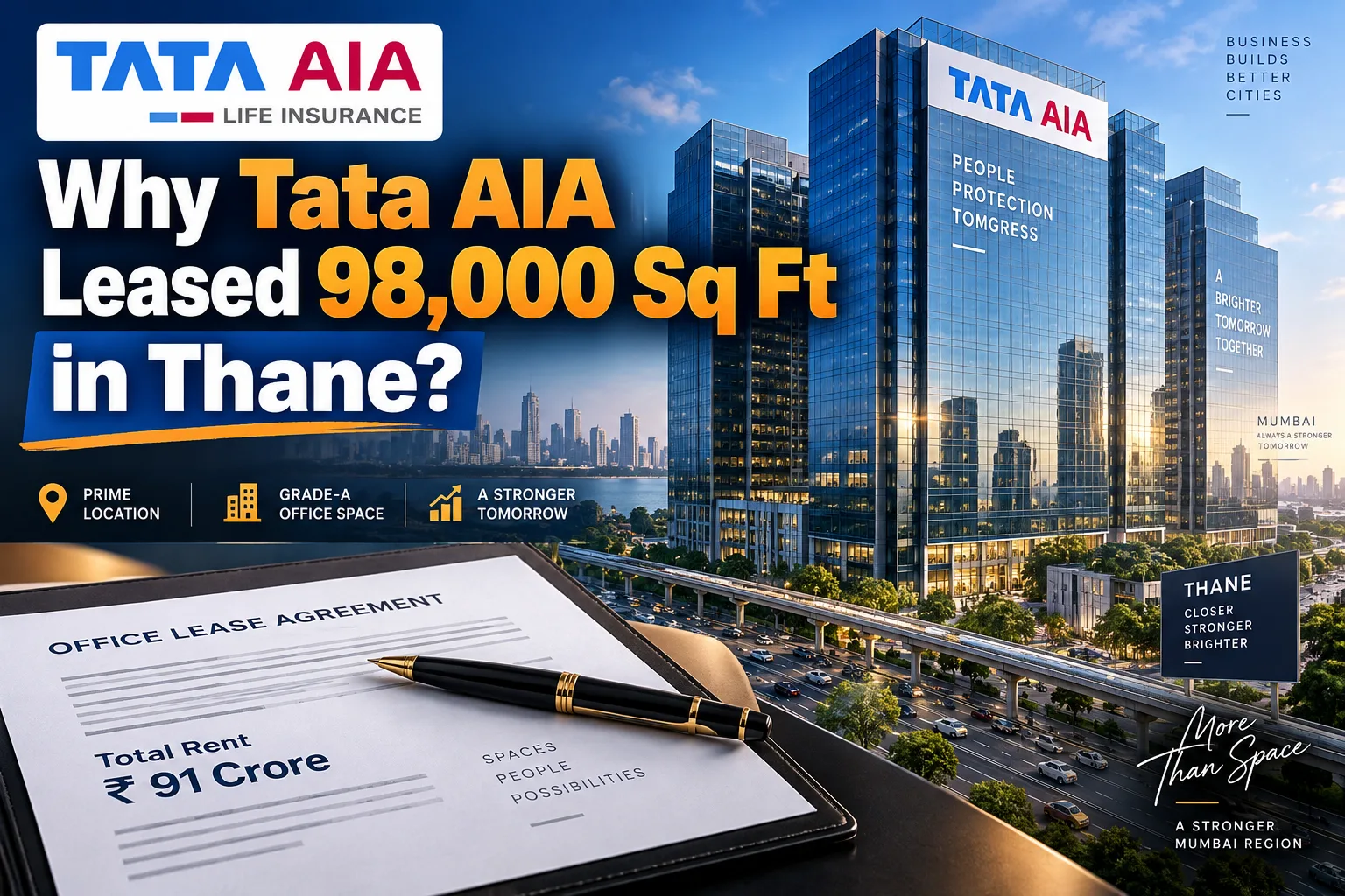 Tata AIA'S ₹91 Cr Thane Office Lease: A Boost For Commercial Real Estate