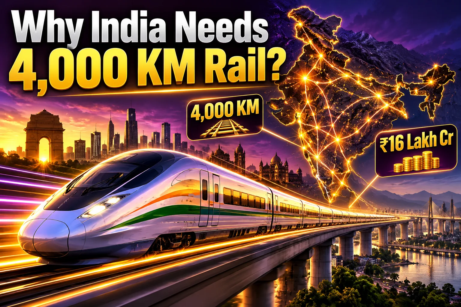India'S ₹16 Lakh Cr High-Speed Rail: 7 New Corridors