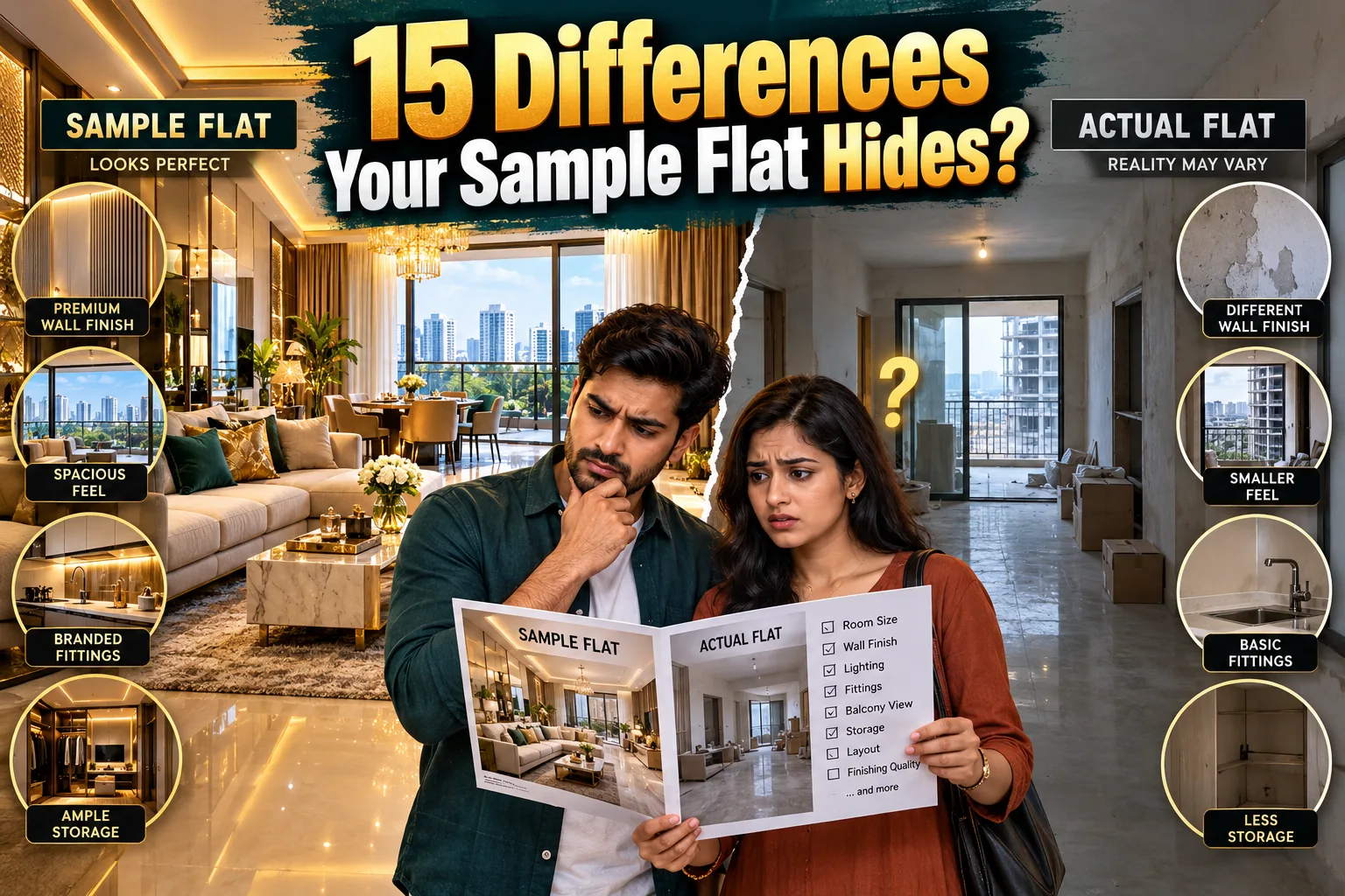 Sample Flat Vs. Actual Flat: 15 Differences Homebuyers Must Know