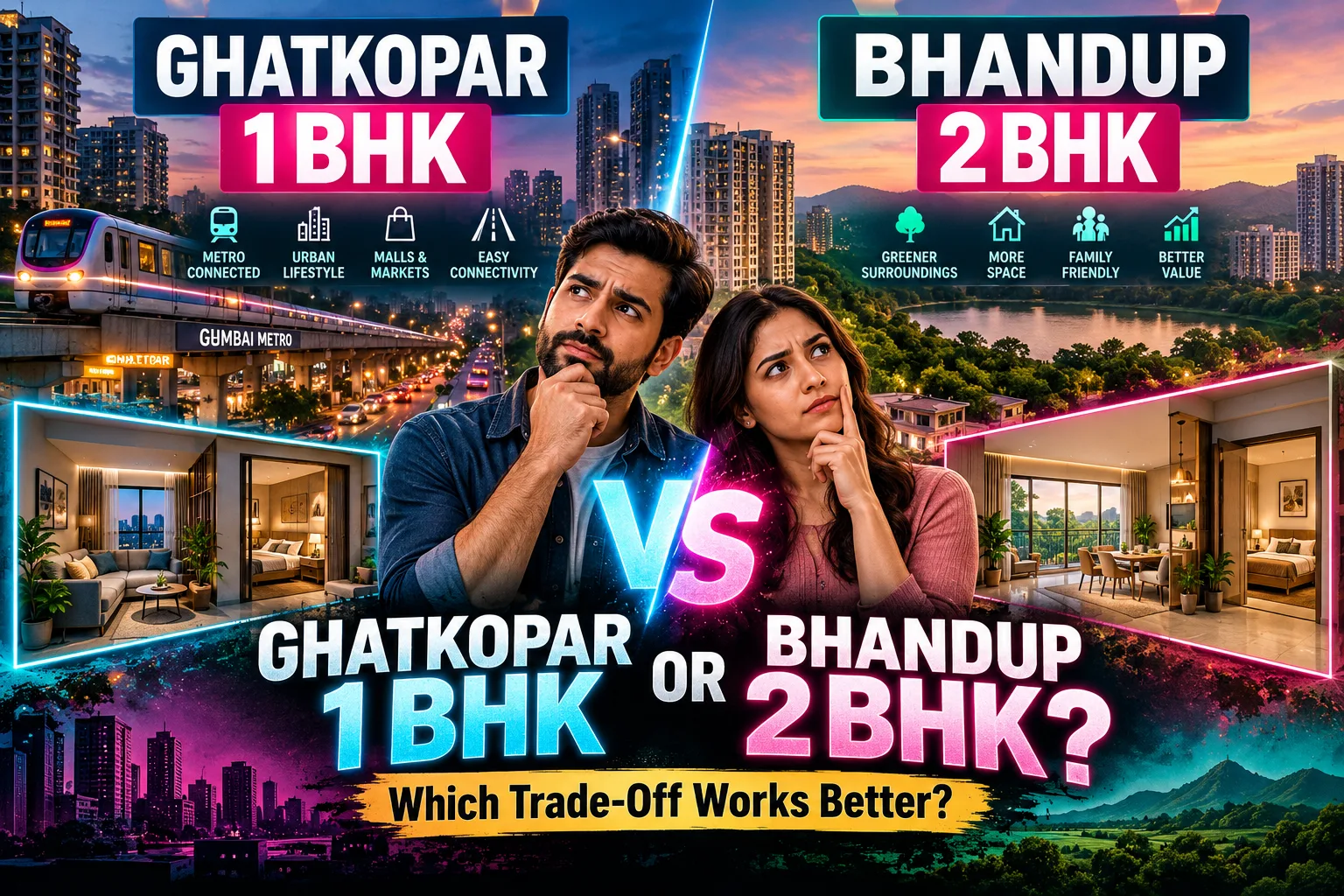 Ghatkopar 1BHK Vs. Bhandup 2BHK: Mumbai Home Buyer'S Guide